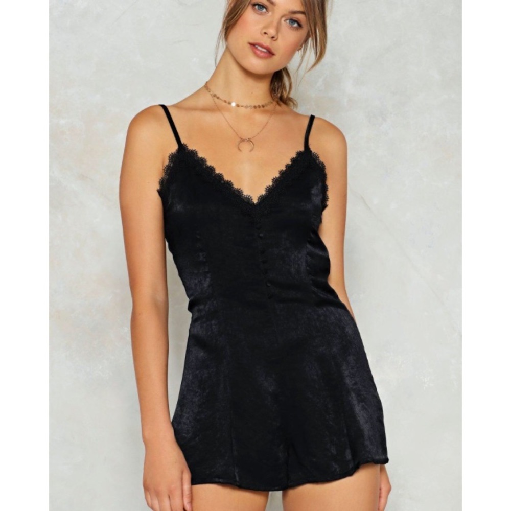 ❌SOLD❌Nasty Gal satin romper, XS